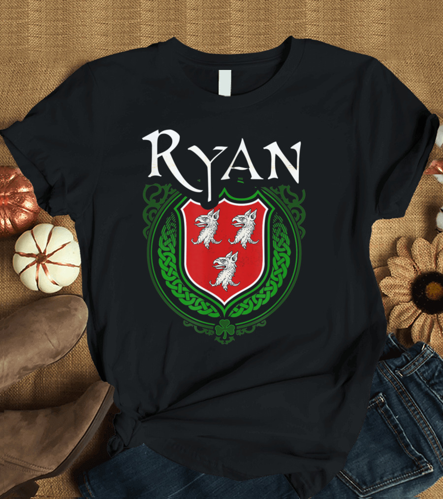 Ryan Irish Family Crest Shield Emblem T-Shirt