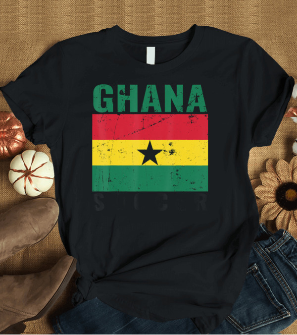 T-Shirt: Ghana Soccer Distressed Ghanaian Flag T-Shirt Ghana Soccer Distressed Ghanaian Flag T-Shirt