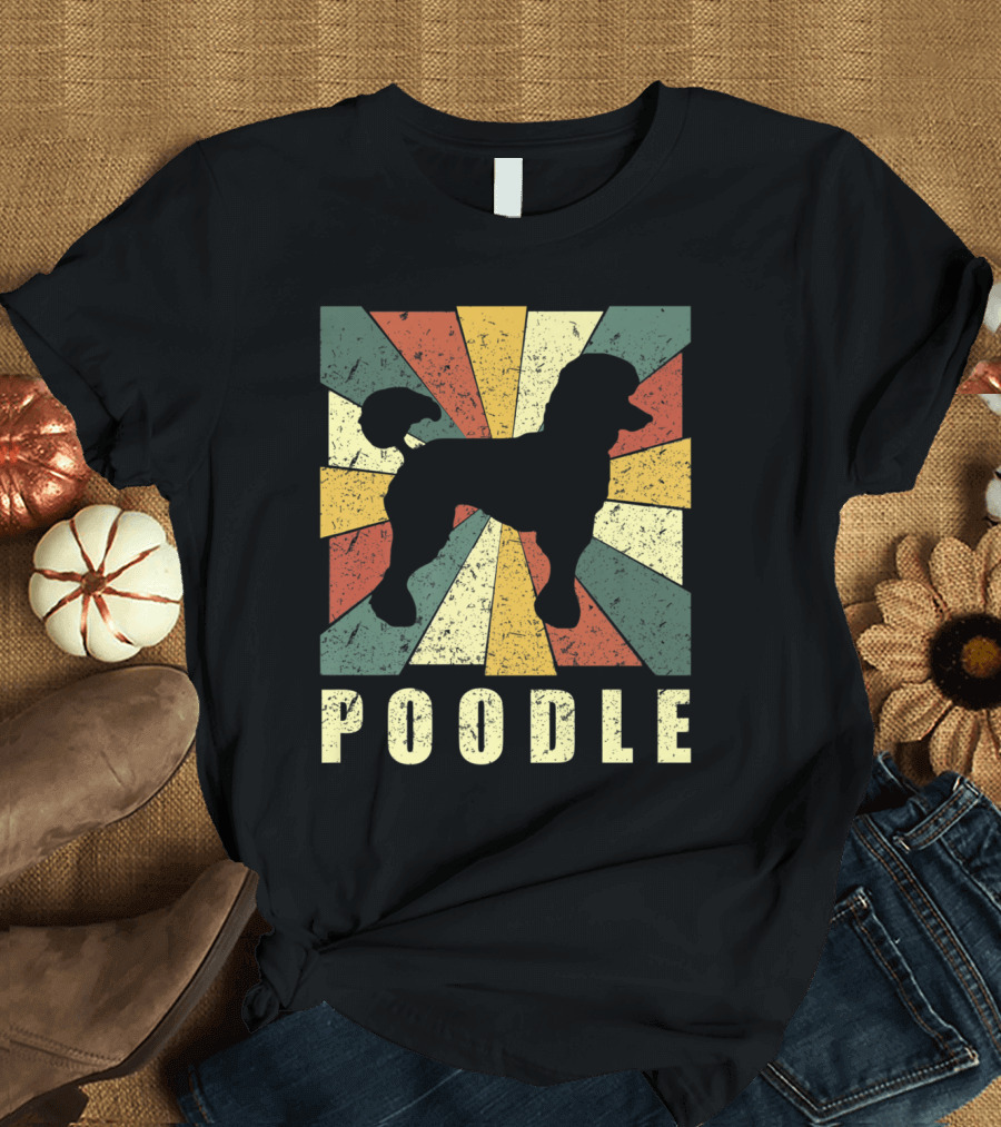 Poodle Vintage Style Dog Lover Animal T-Shirt