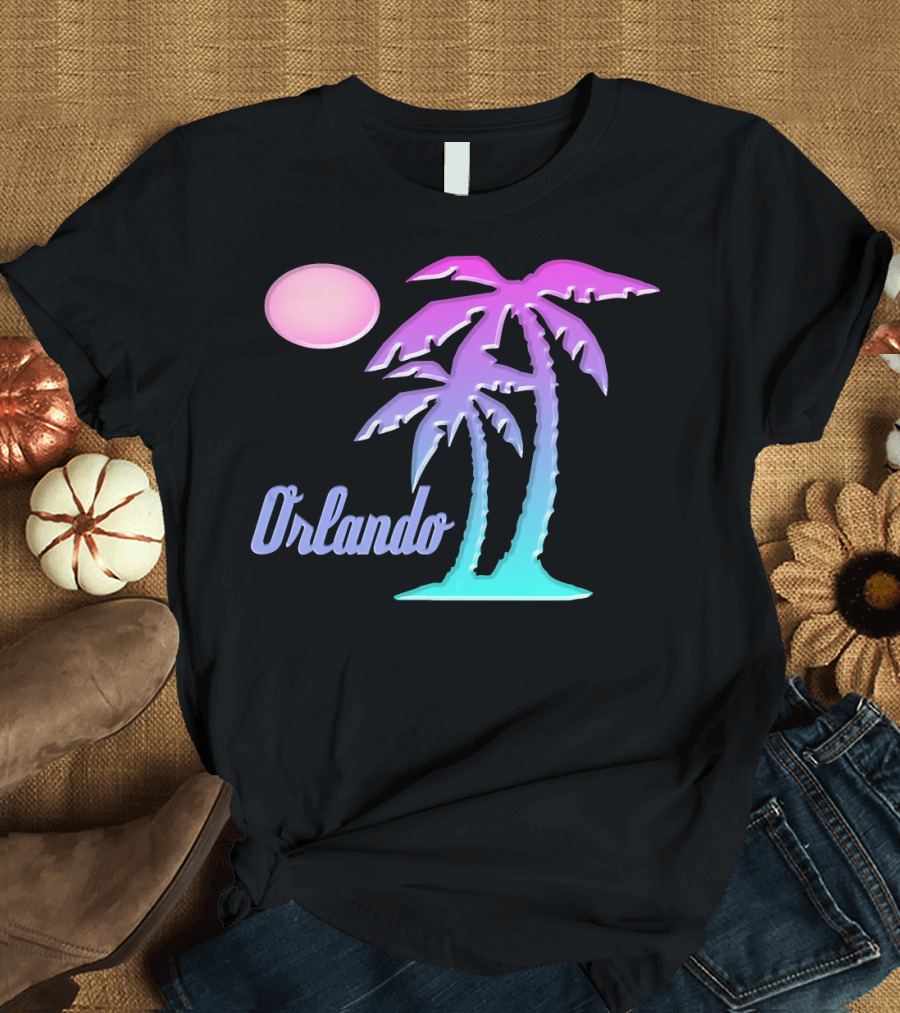 Orlando Tropical Palm Trees Sunset Souvenir T-Shirt