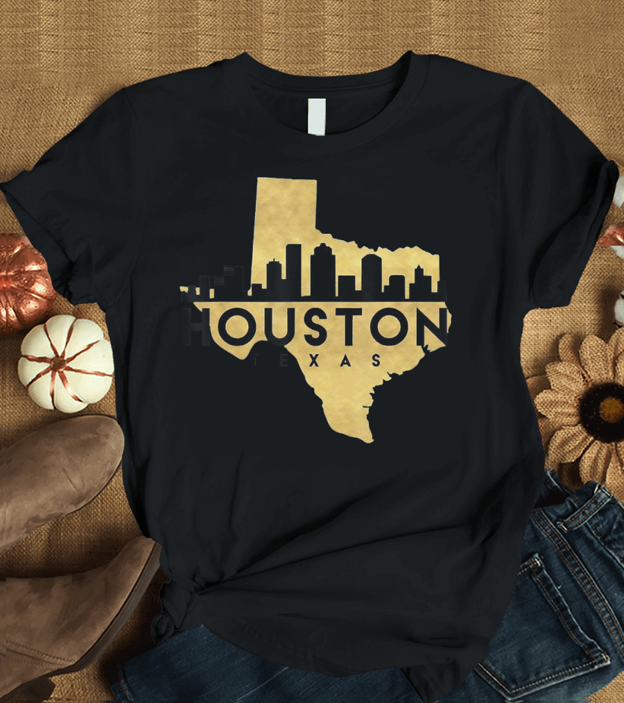 Houston Texas Skyline Made in Texas Birthday T-Shirt