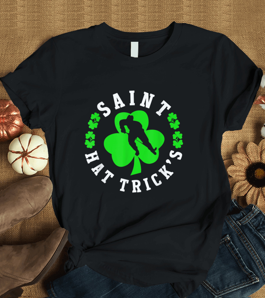 Saint Hat Trick's Hockey Clover Shamrock Player T-Shirt
