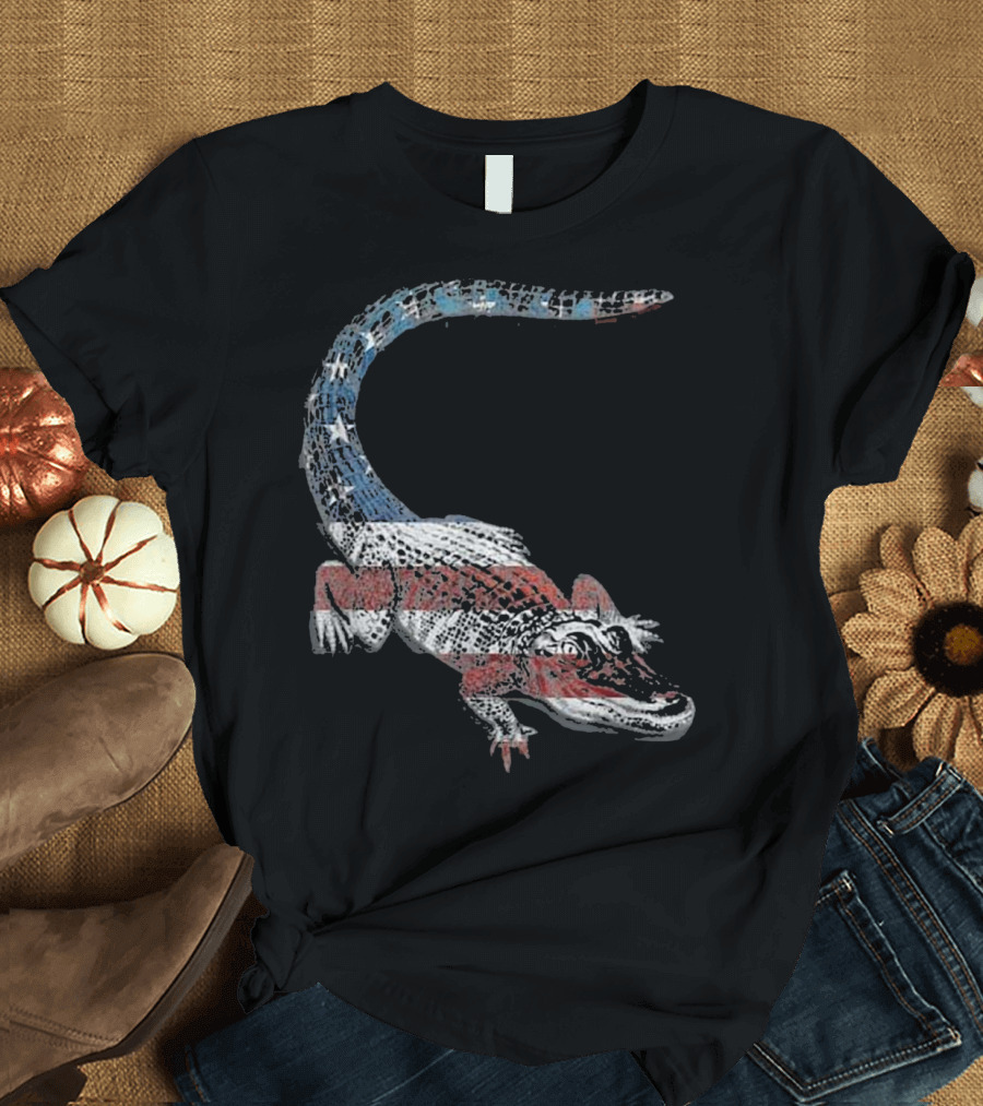 4th of July American Flag Alligator USA Gator T-Shirt