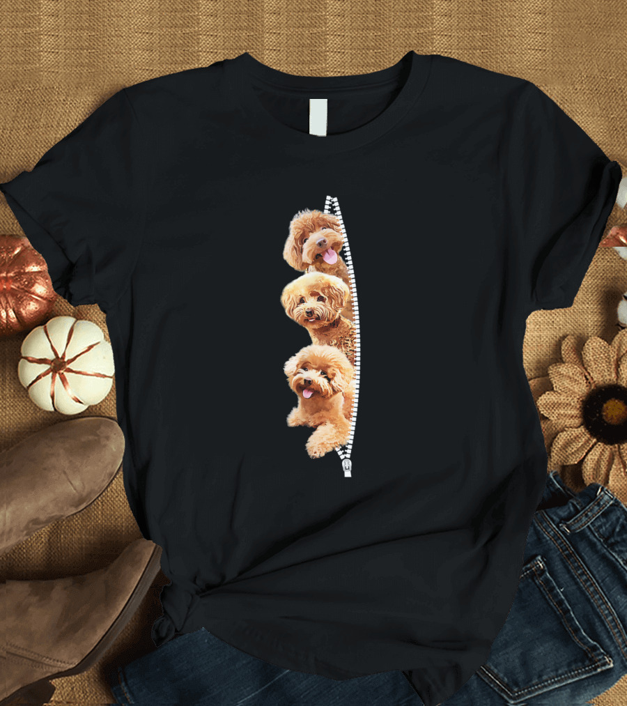 Poodle Trio Zipper T-Shirt