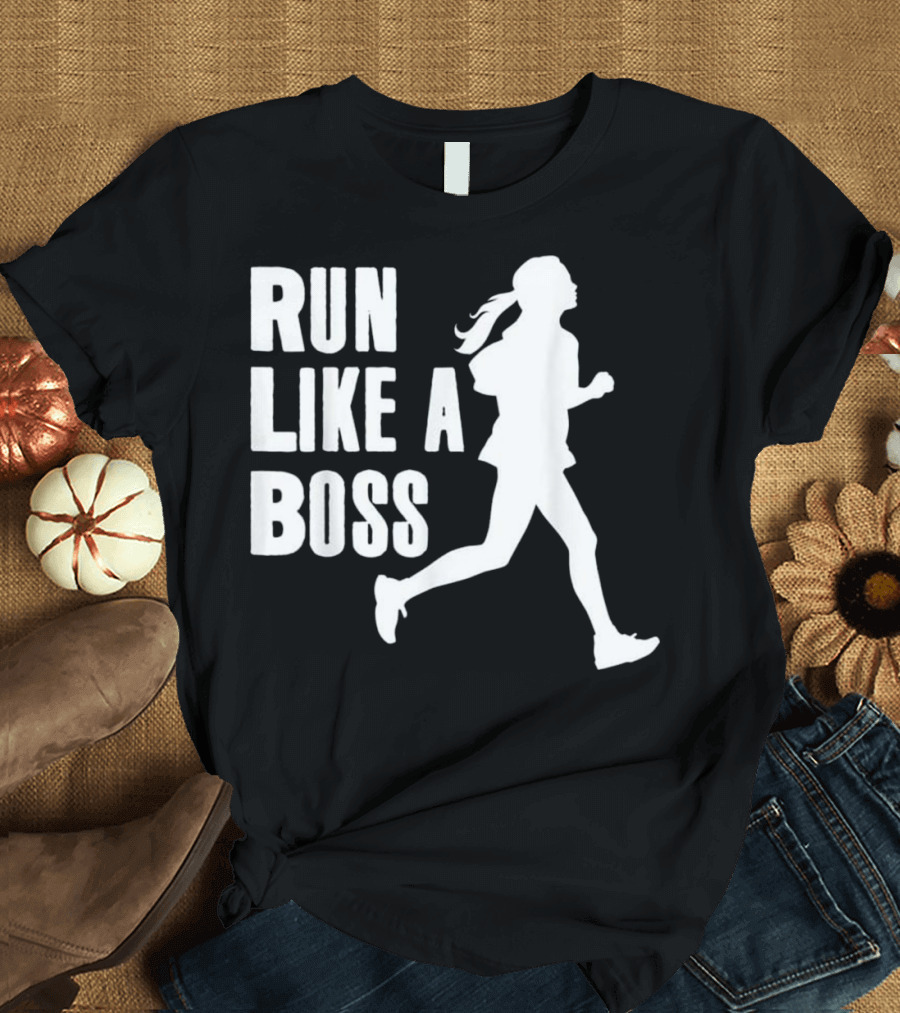 Run Like a Boss Girls Cross Country Jogging T-Shirt