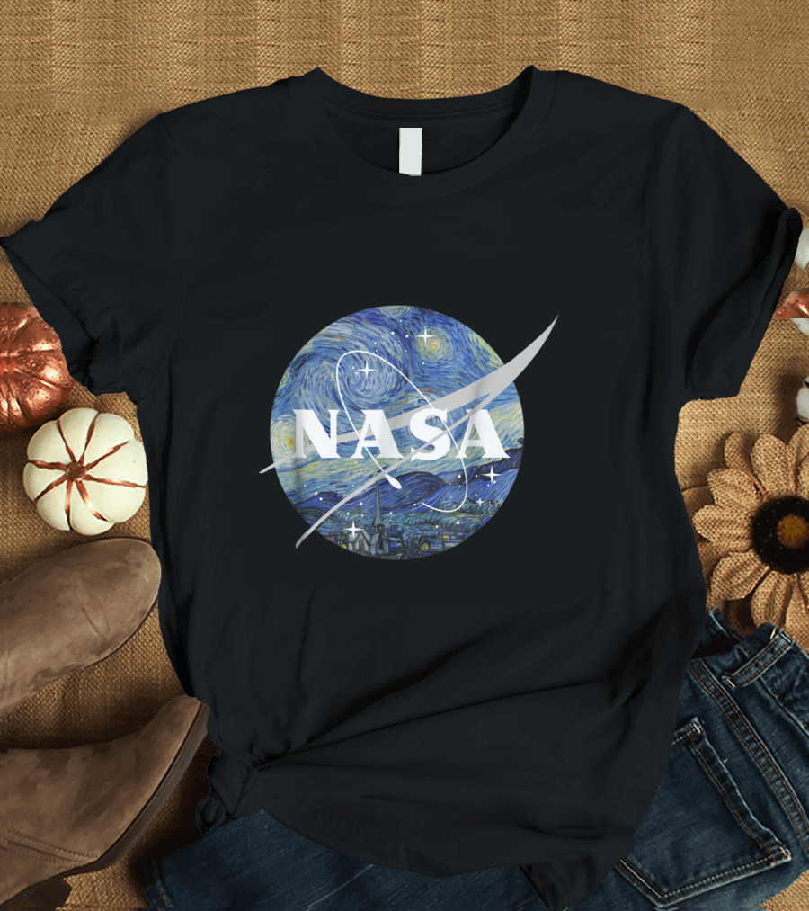 NASA Starry Night Classic Chevron Van Gogh T-Shirt