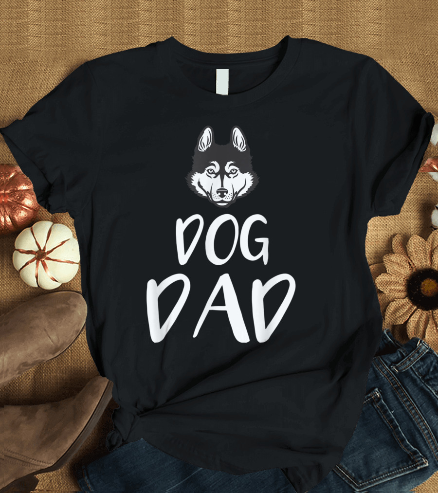 Dog Dad Husky Head Mens T-Shirt