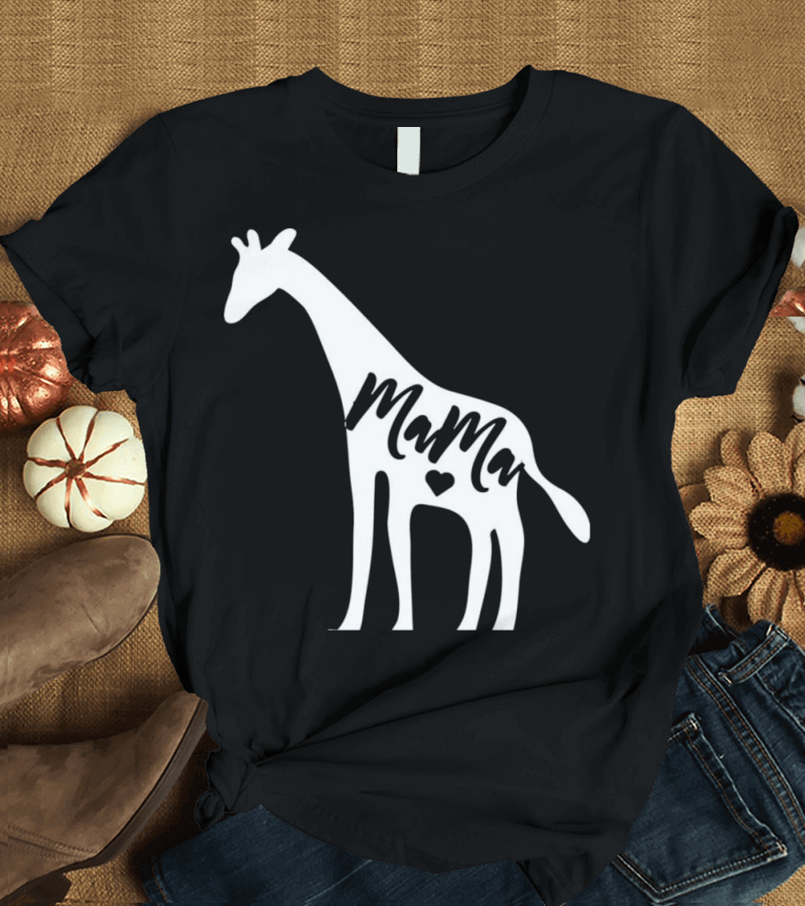 Mama Giraffe Heart T-Shirt