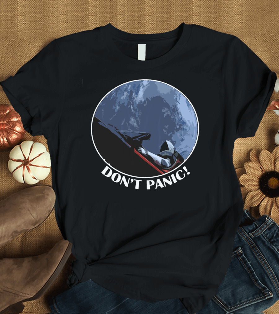 Don't Panic Starman Earth Orbit Historic T-Shirt