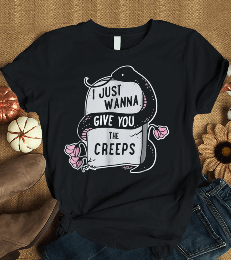 I Just Wanna Give You The Creeps Tombstone Snake Flowers T-Shirt