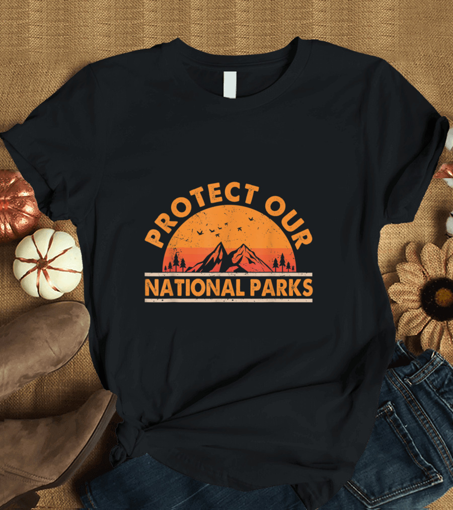 Protect Our National Parks Sunset Mountain Scene T-Shirt