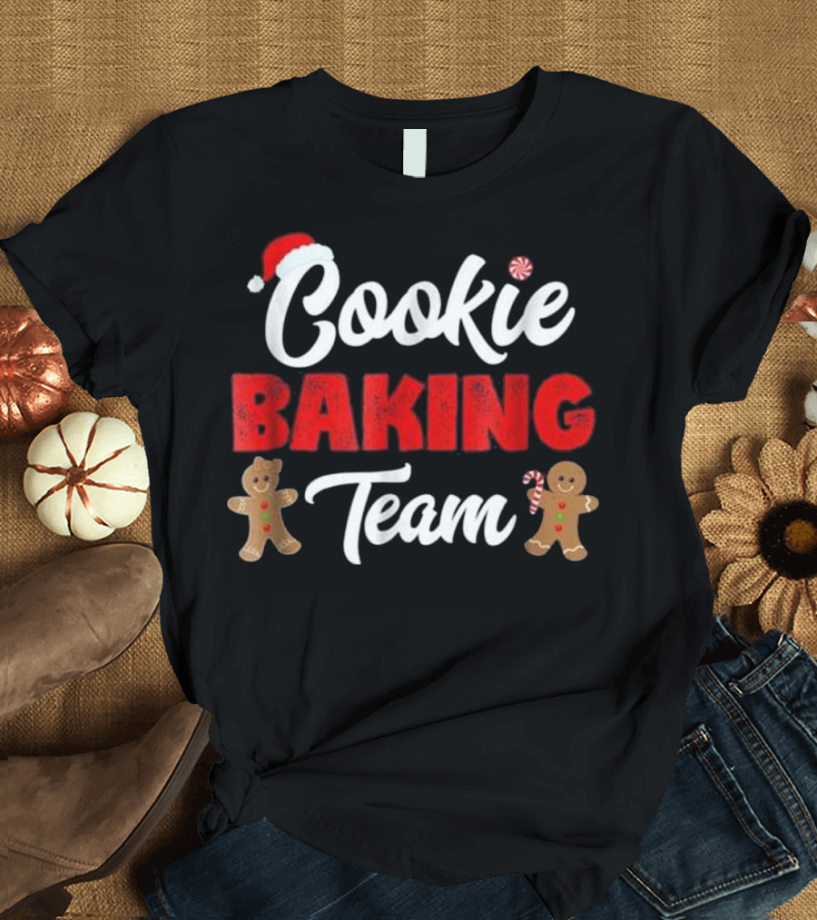 Cookie Baking Team Christmas Gingerbread Santa Hat Candy Cane T-Shirt