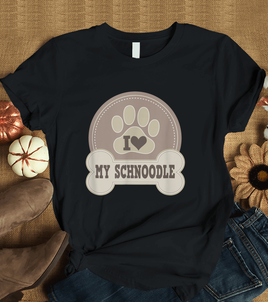 I Love My Schnoodle Dog Cute Poodle Pet T-Shirt