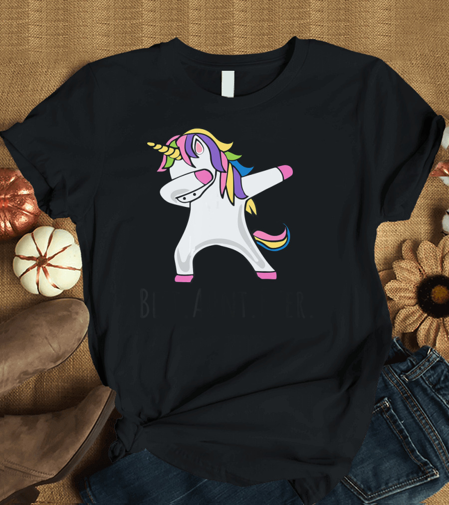 Best Aunt Ever Dabbing Unicorn Rainbow Hair T-Shirt