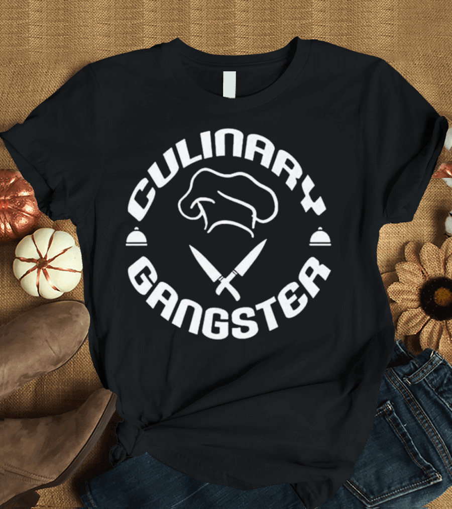 Culinary Gangster Chef Hat Crossed Knives T-Shirt
