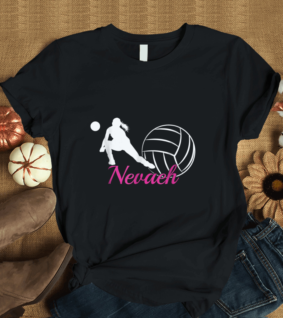 Nevaeh Volleyball Player Silhouette with Ball T-Shirt