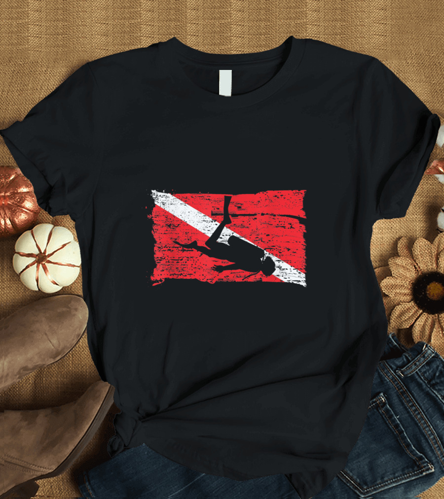 Scuba Diving Flag with Diver T-Shirt