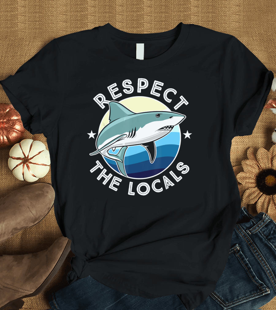 Respect the Locals Shark Ocean Badge T-Shirt