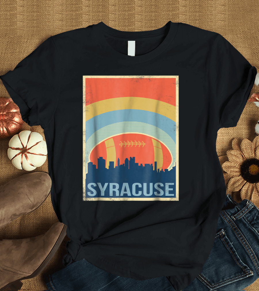 Syracuse Vintage Football Rugby Skyline Retro T-Shirt