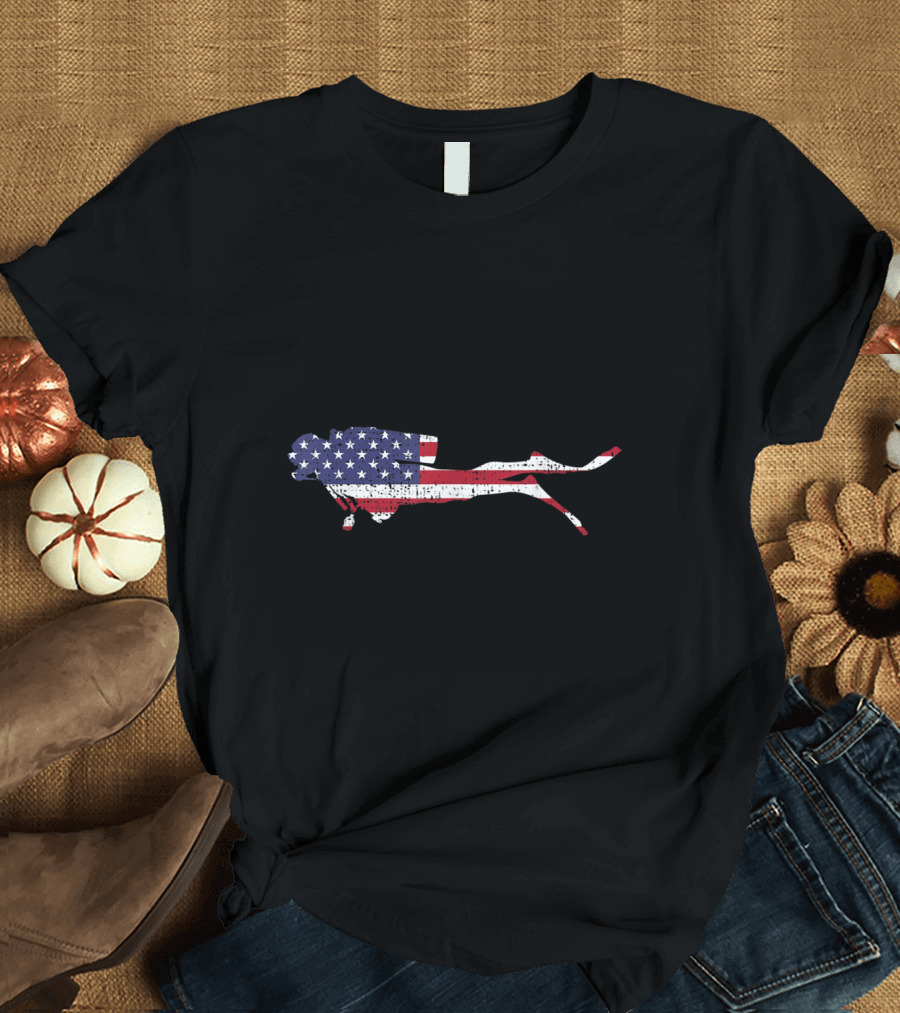 Scuba Diver American Flag USA 4th Of July T-Shirt