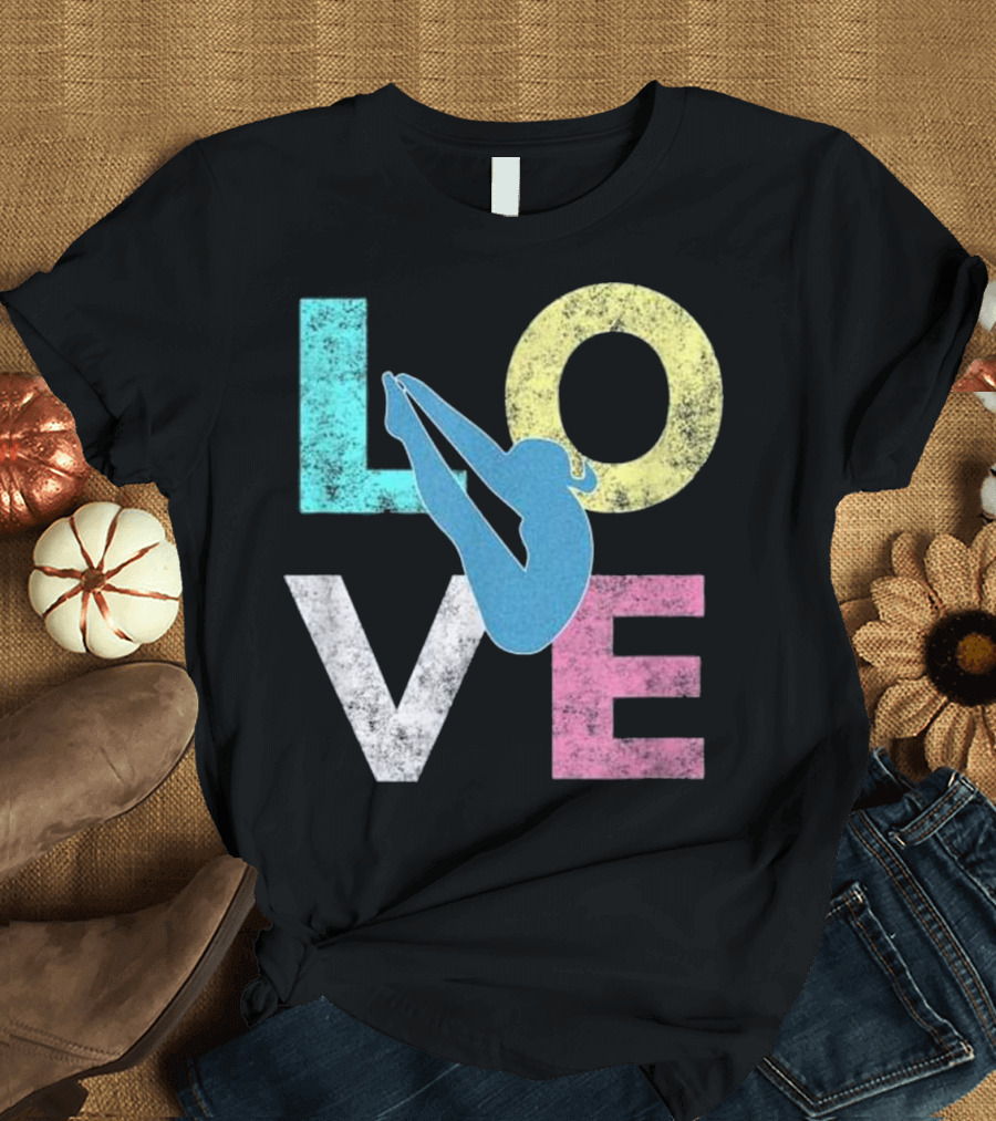 LOVE Cute Springboard Divers and Diving T-Shirt