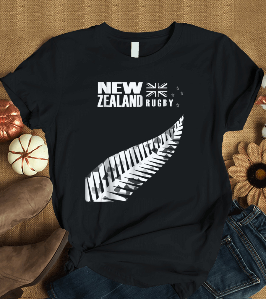 New Zealand Rugby Silver Fern Flag Stars T-Shirt