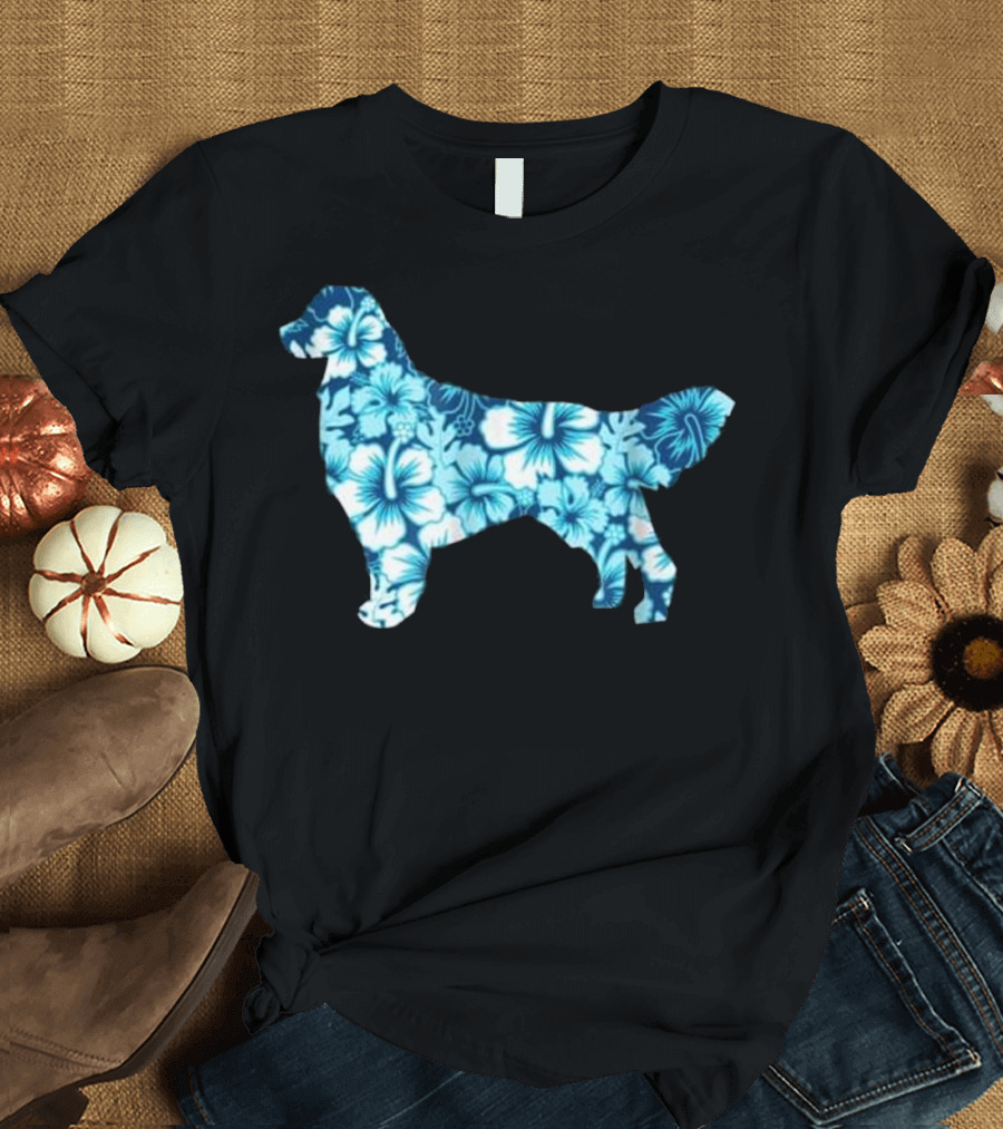 Golden Retriever Hawaiian Hibiscus Aloha Dog T-Shirt