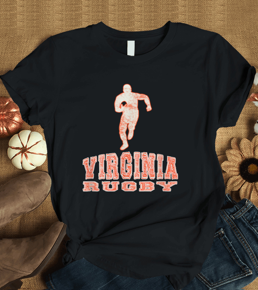 Virginia Rugby Vintage Rugby Player Running T-Shirt