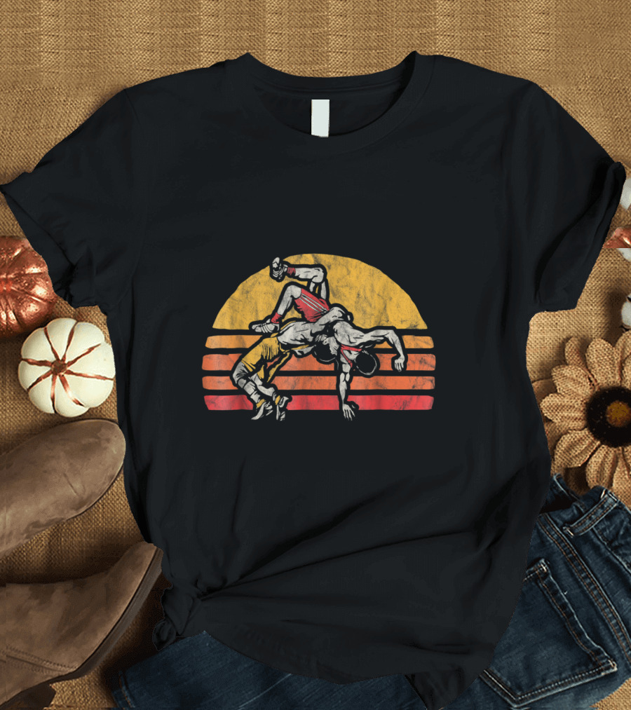 Vintage Wrestling Sunset Throwdown T-Shirt