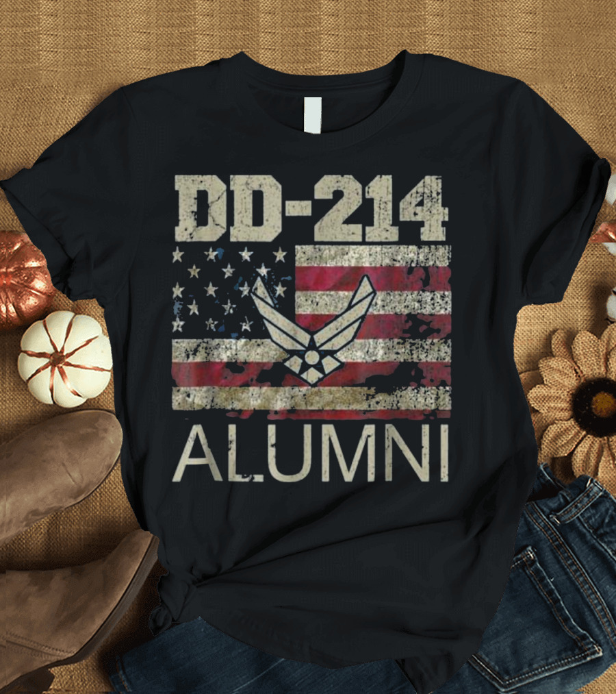 DD 214 Alumni Vintage American Flag Air Force T-Shirt