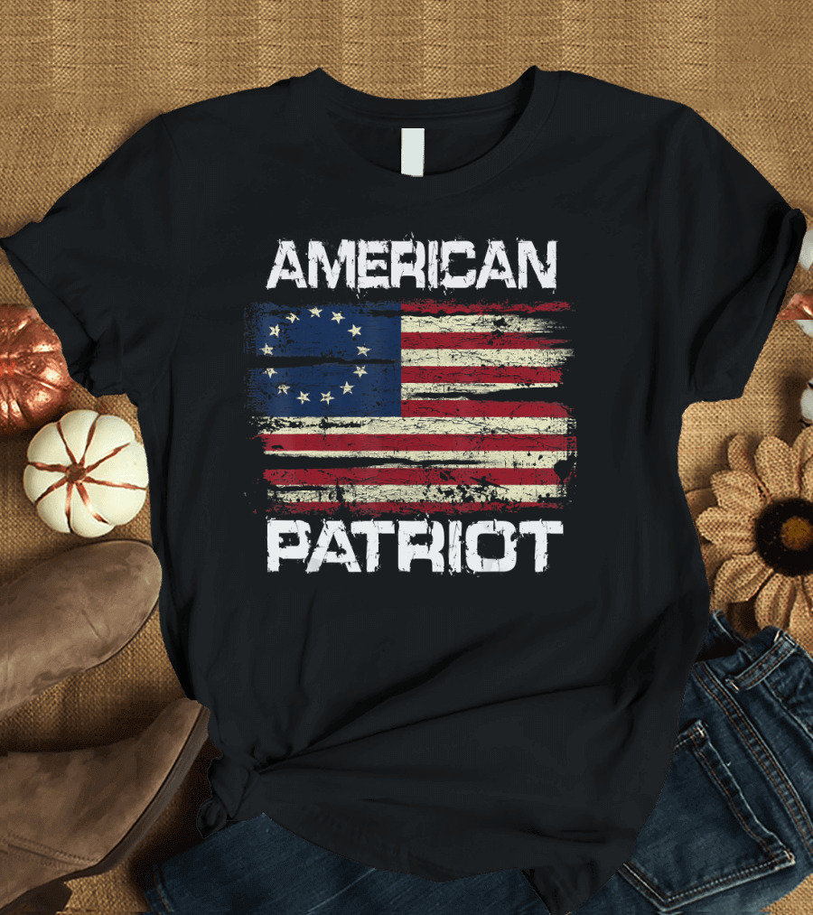 Betsy Ross American Flag 13 Star Colonies American Patriot T-Shirt