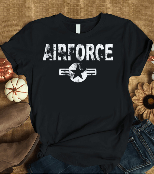 T-Shirt: Airforce Star Emblem Cool Casual Military T-Shirt Airforce Star Emblem Cool Casual Military T-Shirt
