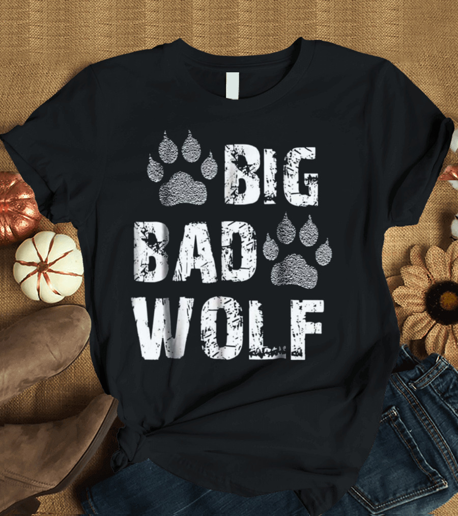 Big Bad Wolf Paw Print Halloween Costume T-Shirt