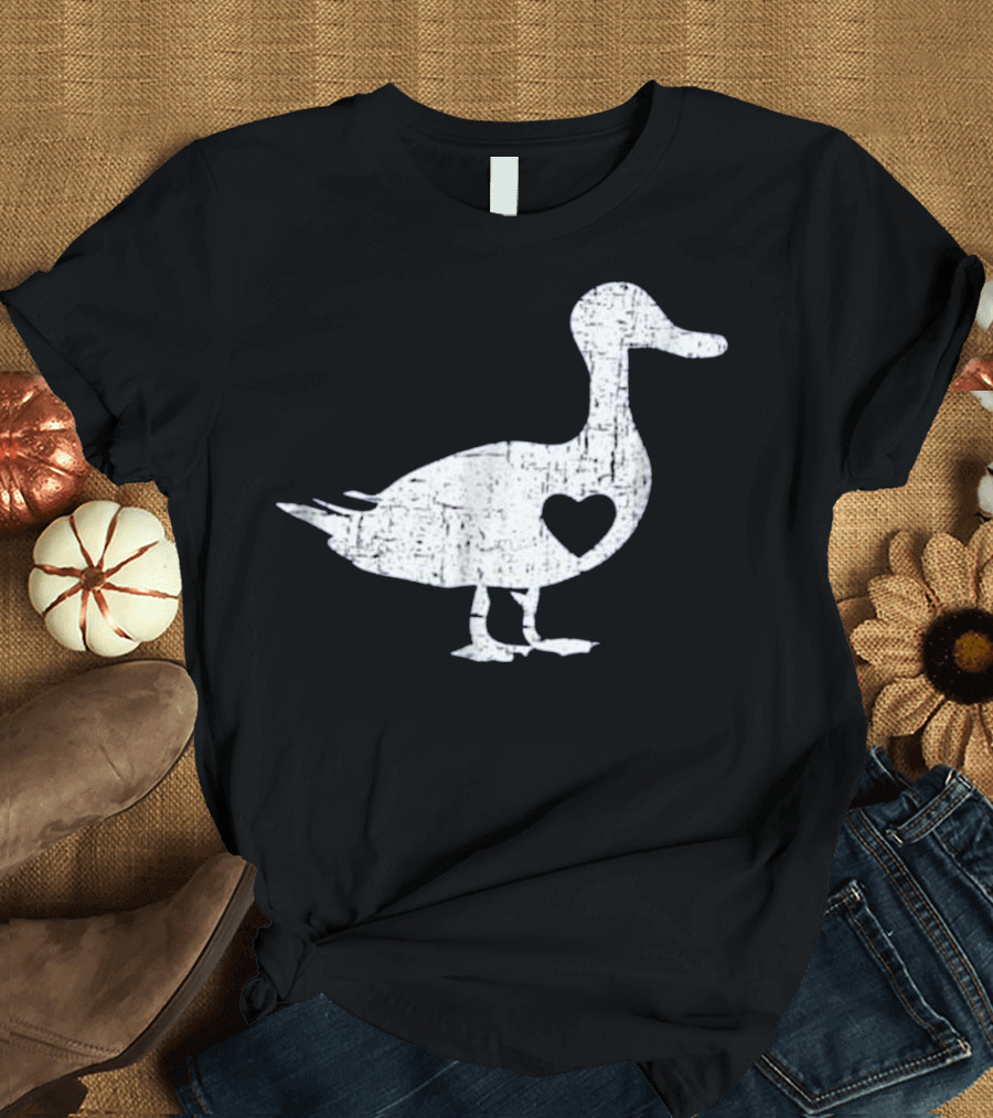 I Love My Ducks Farmer Heart Duck T-Shirt