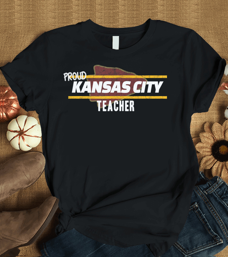 Proud Kansas City Teacher Football Fan Gear T-Shirt