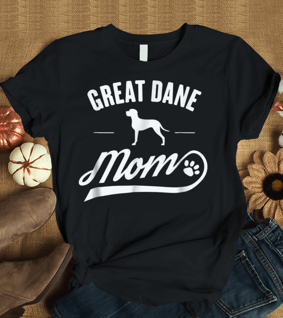 Great Dane Mom Dog Owner Paw Print Love T-Shirt