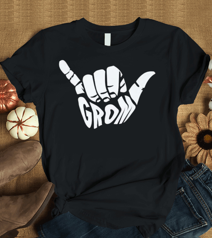 Grom Shaka Hand Sign for Surfing Family Members T-Shirt