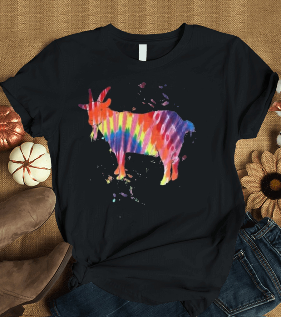 Groovy Goat Tie Dye Psychedelic Rainbow T-Shirt