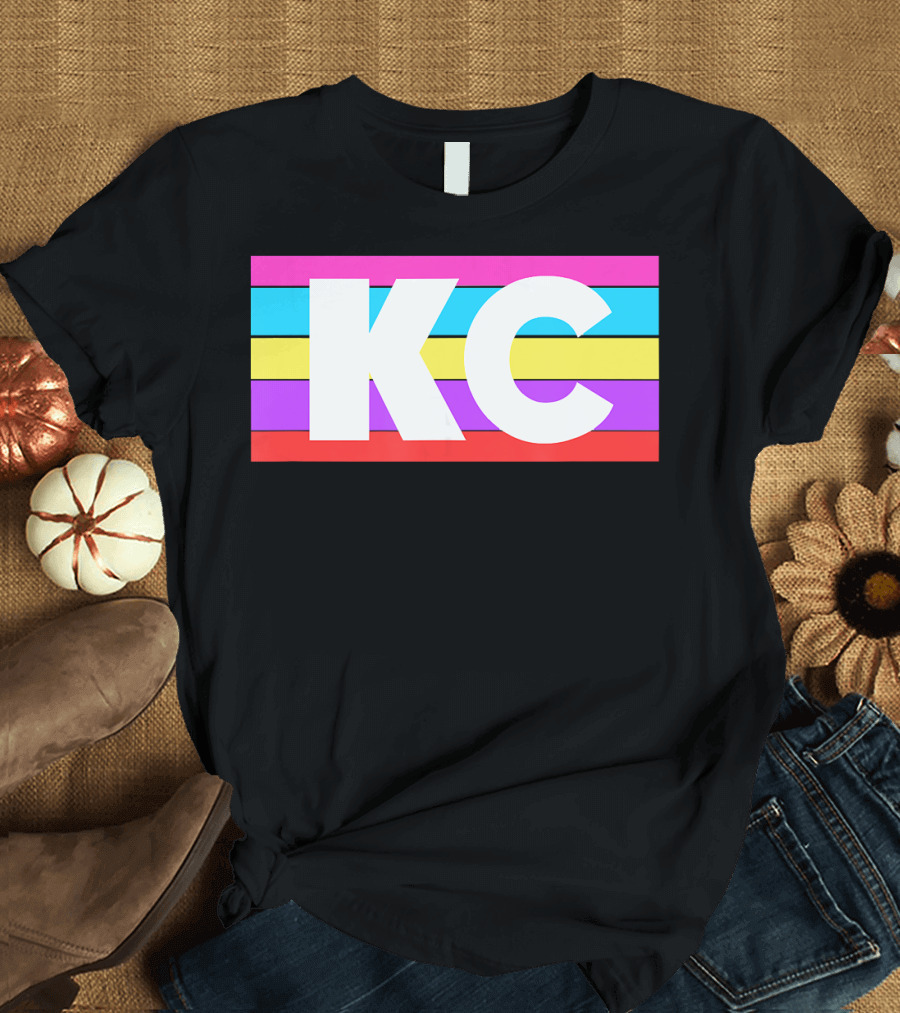 KC 80s Kansas City Pop Culture Stripes T-Shirt