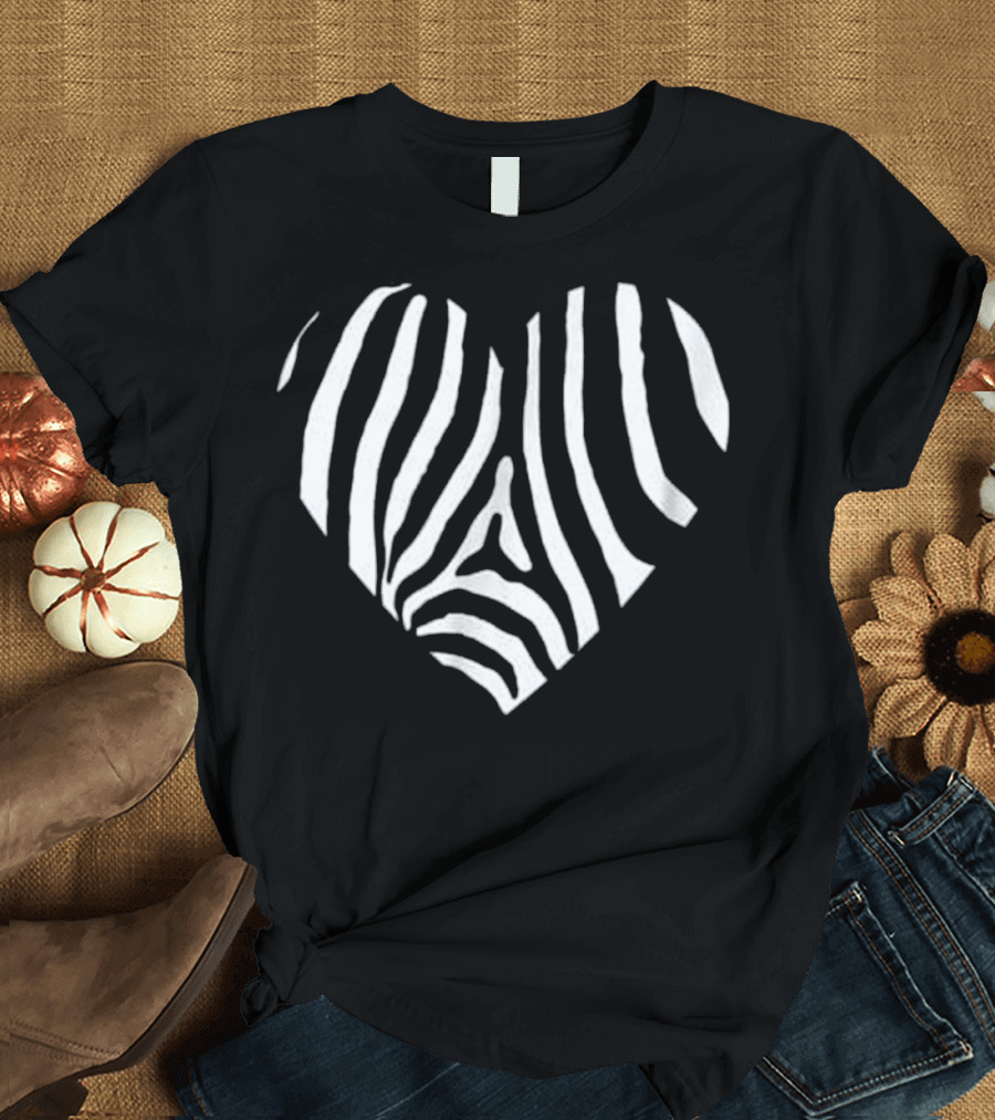 I Love Zebras Zebra Print Heart Zeb T-Shirt