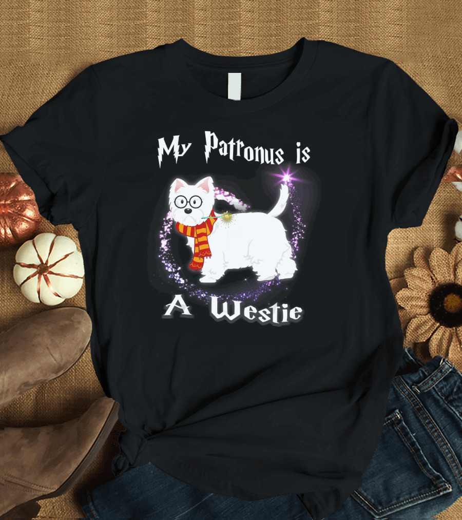 My Patronus is a Westie Dog with Magic Scarf and Glasses T-Shirt