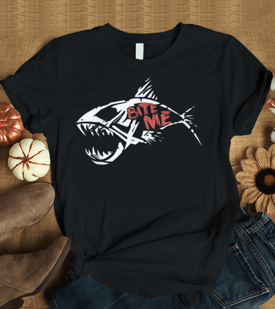 Bite Me Shark Funny Fishing T-Shirt