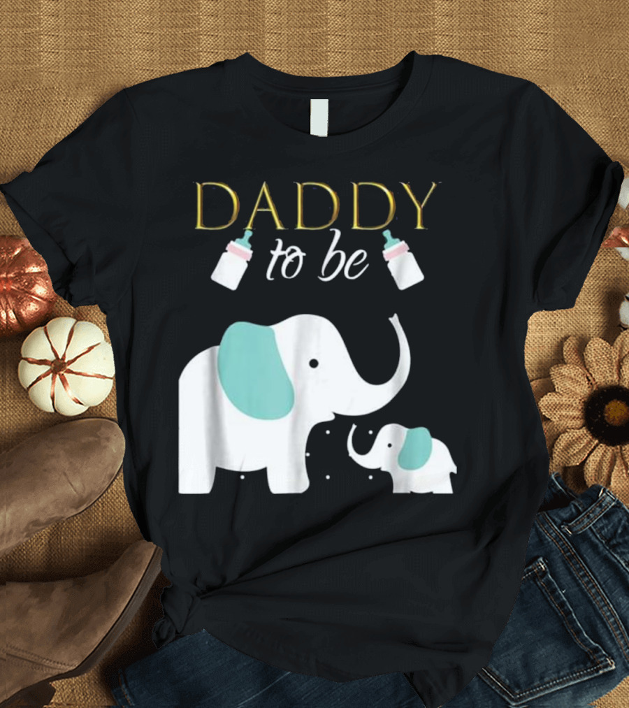 Daddy to Be Elephant Baby Shower for Boy T-Shirt