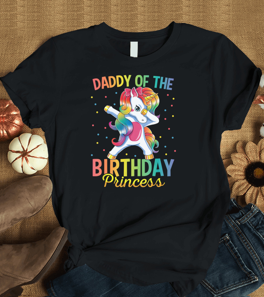 Daddy of the Birthday Princess Unicorn Dabbing T-Shirt