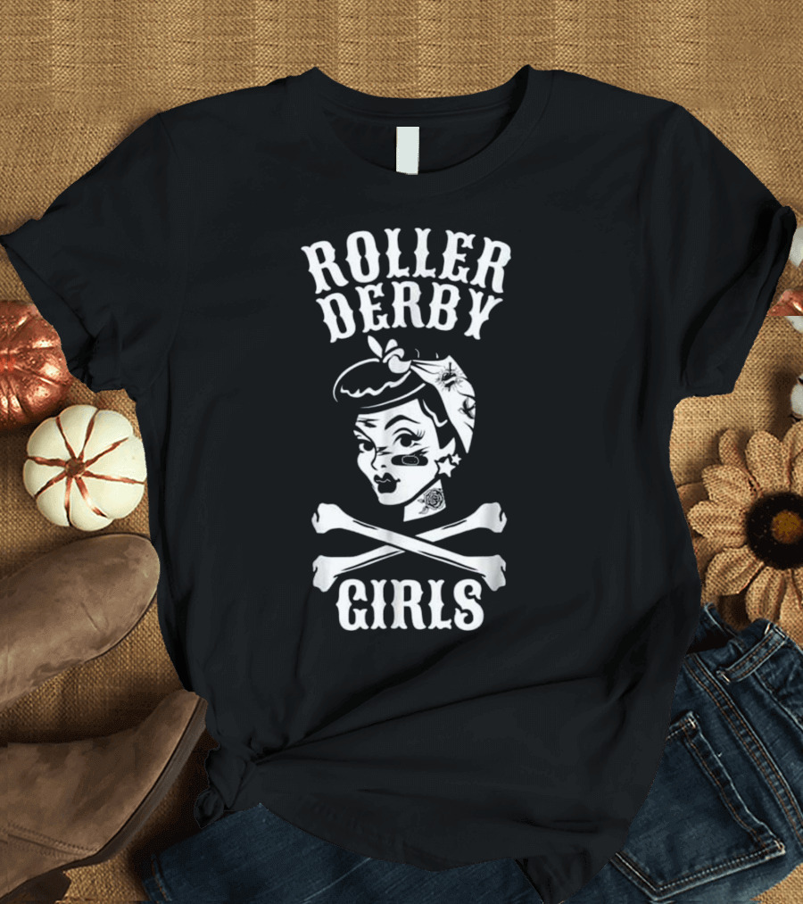 Roller Derby Girls Pinup Flat Track Iconic T-Shirt