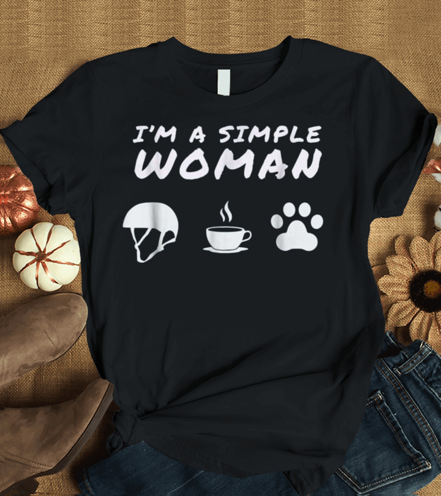 I'm a Simple Woman Roller Derby Coffee Paw Prints T-Shirt