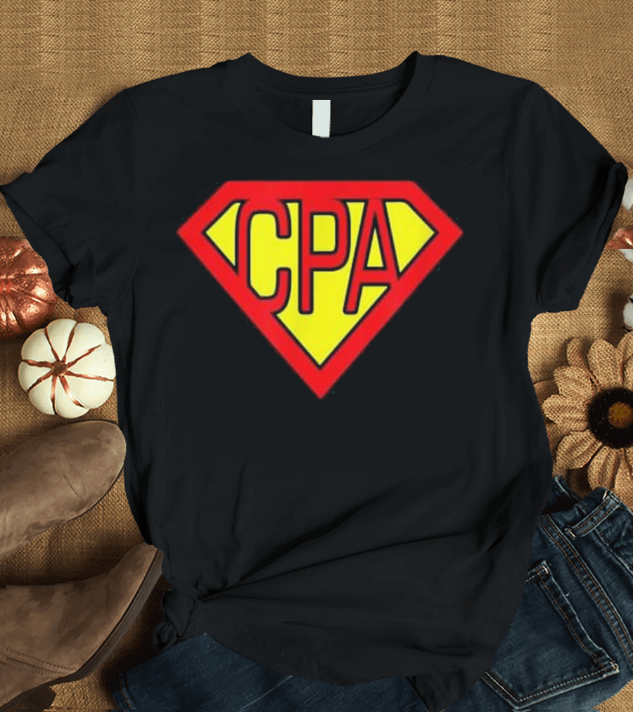 CPA Accountant Superhero Emblem T-Shirt