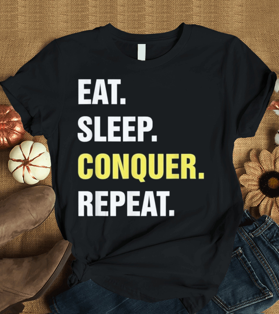 Eat Sleep Conquer Repeat Wrestling T-Shirt