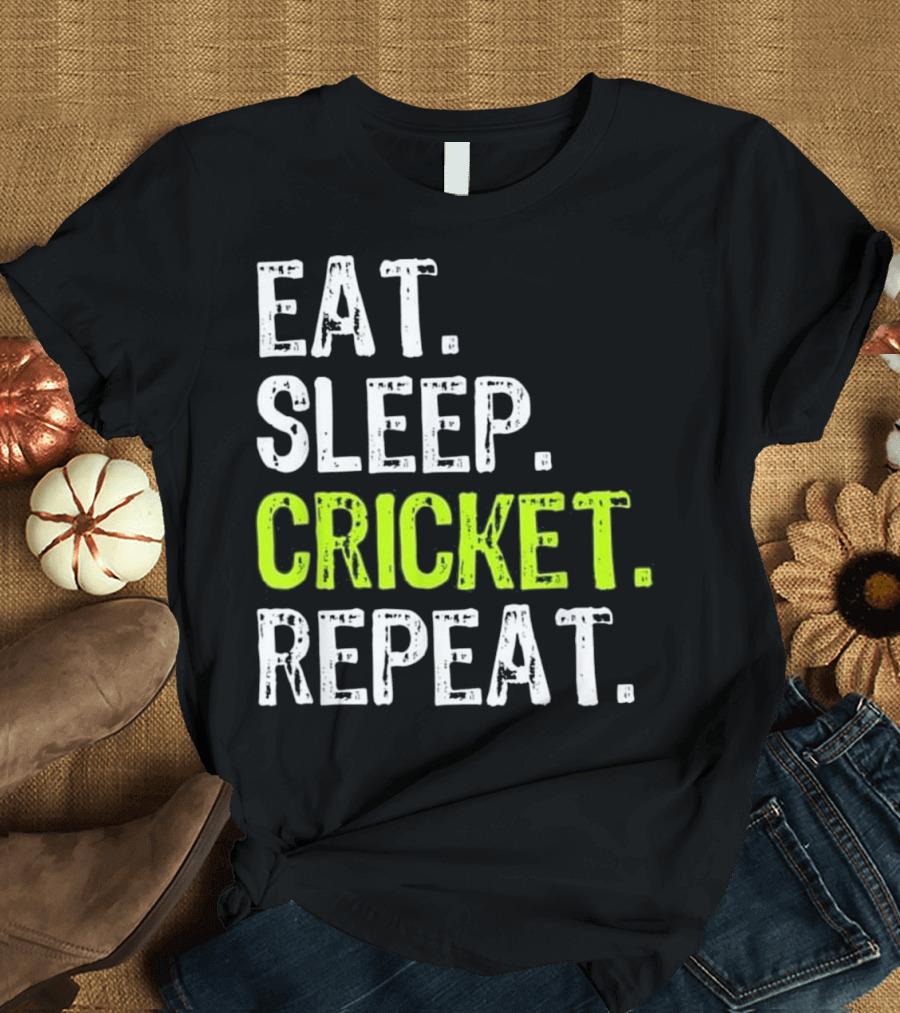 Eat Sleep Cricket Repeat Funny Player Gi T-Shirt