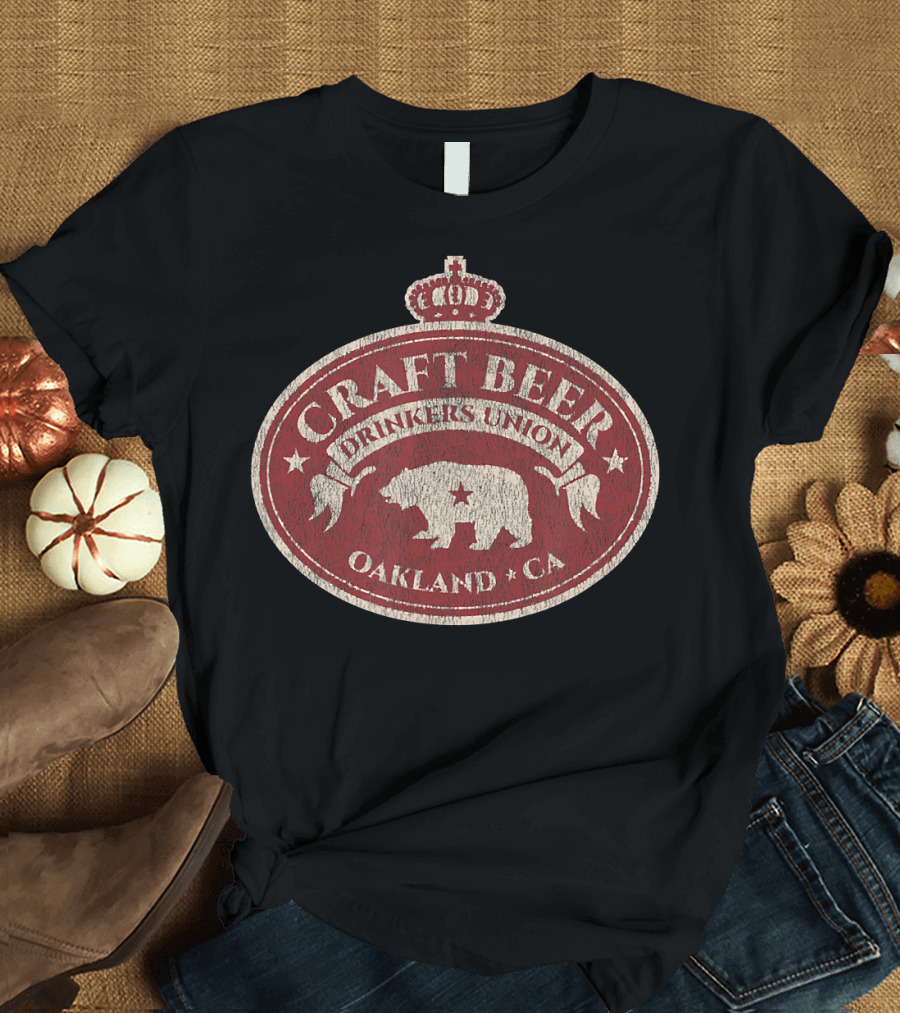 Craft Beer Drinkers Union Oakland CA Bear Emblem T-Shirt